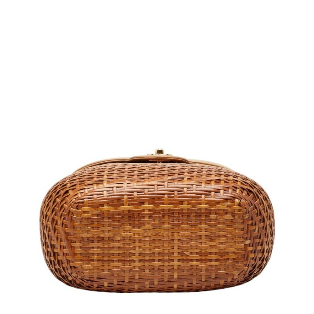 Chanel Coco Mark Chain Shoulder Bag, Basket Brown, Beige, Rattan, Leather, Wo... - Picture 3 of 12